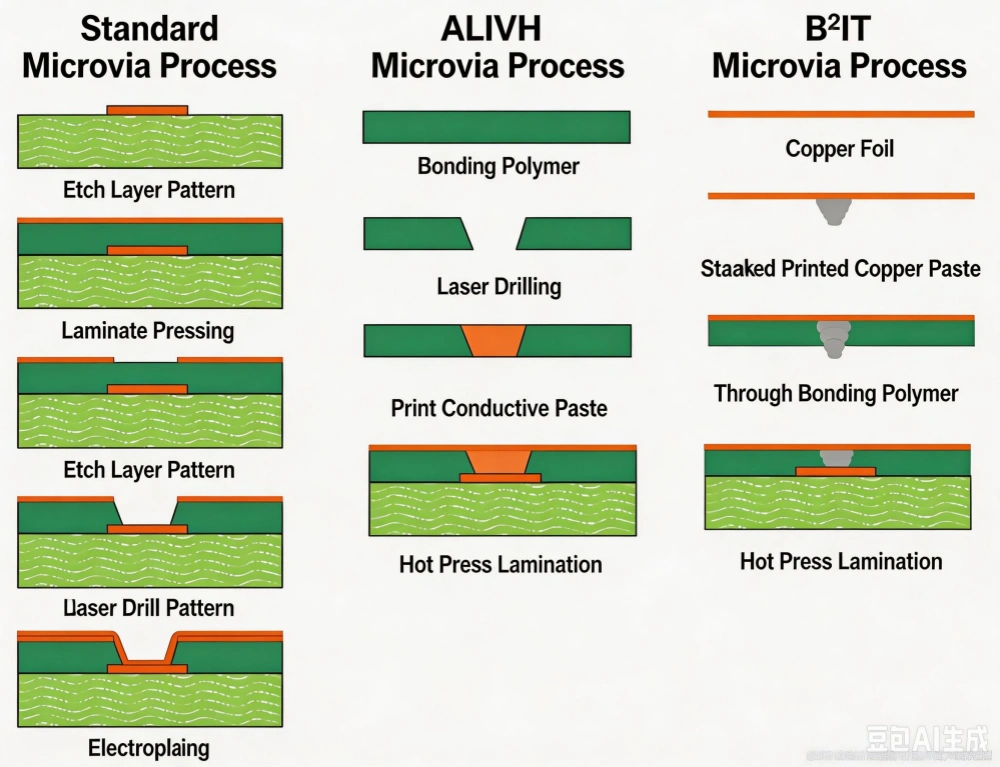 laser drilled microvias