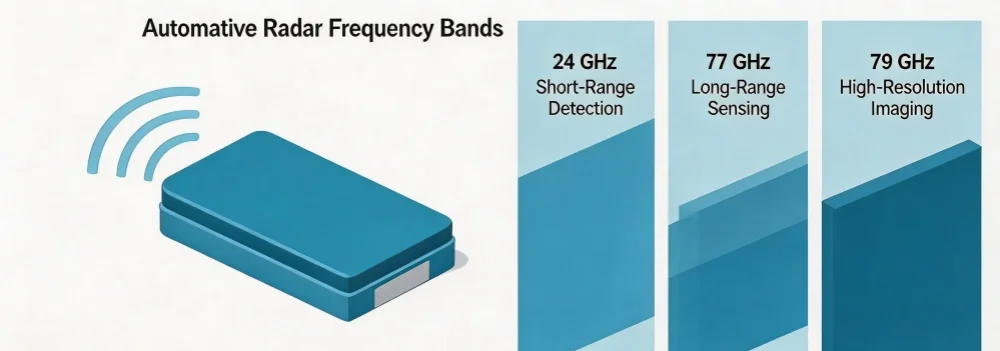 Automotive radar PCB Frequency Bands